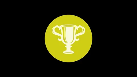 Trophy icon yellow color simple shape circle animation black background Vidéo 279007168