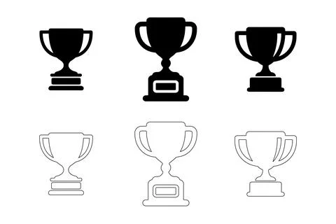 Trophy icons set Stock Illustration