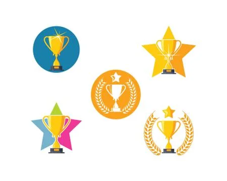 Trophy illustration vector logo icon of winner illustration Stock Illustration