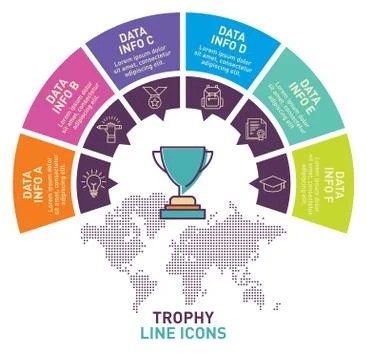Trophy infographic template vector design Stock Illustration