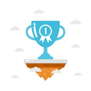 Trophy on island 스톡 일러스트