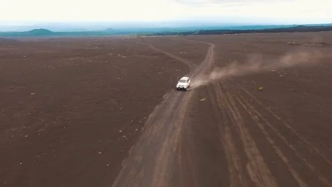 Trophy on a jeep. Adventures on the machine. Kamchatka wildlife Stock Footage 72680690