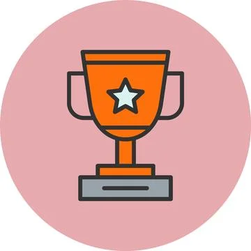 Trophy Line Filled Circle Icon Stock-Illustration