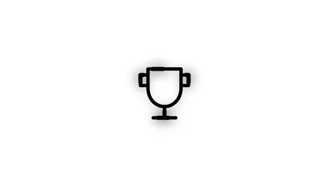 Trophy Line Icon Animation Loop White Background Vídeo Stock 337871299