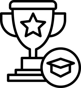 Trophy Line Icon Design Stock Illustration