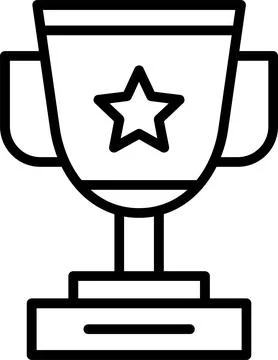 Trophy Line Icon Design Stock Illustration