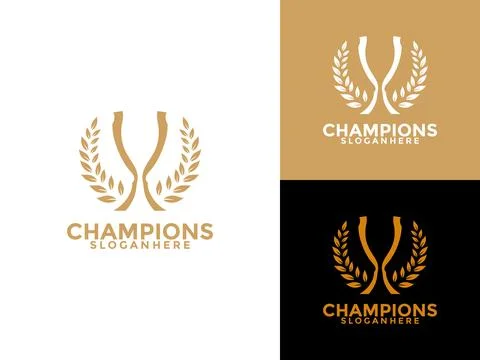 Trophy logo icon design template flat vector illustration, Award Winner log.. Stock Illustration