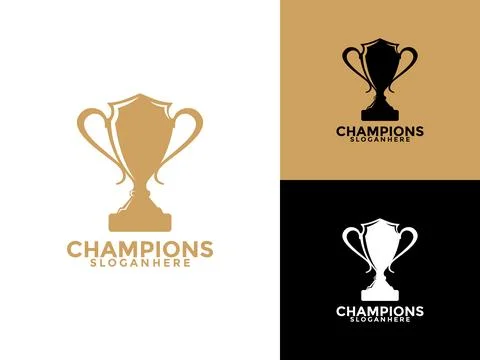 Trophy logo icon design template flat vector illustration, Award Winner log.. Stock Illustration