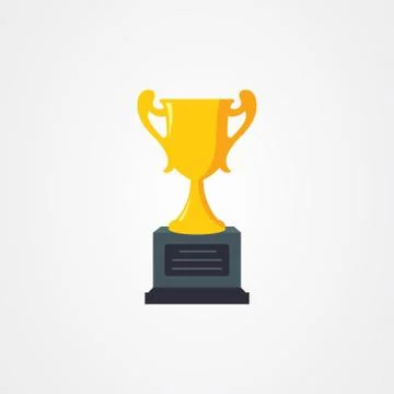 Trophy logo icon vector illustration. Golden winner cup symbol Stock Illustration