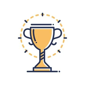 Trophy - modern vector single line icon Stock Illustration