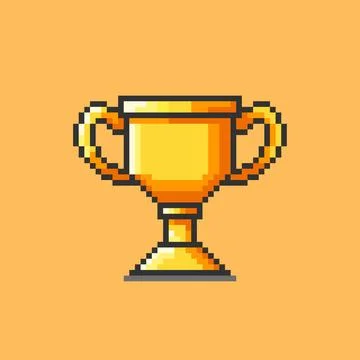 Trophy pixel art. Vector illustration design Stock Illustration