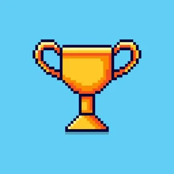 Trophy pixel art. Vector illustration design Stock Illustration