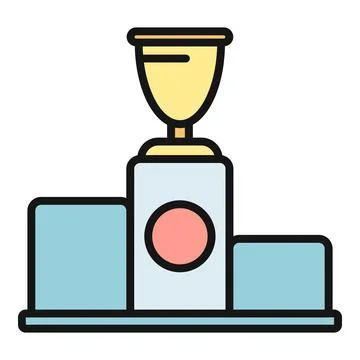 Trophy on podium representing victory and success concept Stock Illustration