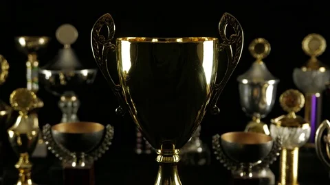 Trophy Prize, Winner concept. Tracking shot from side. MEDIUM Stock-Footage 72533898