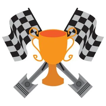 Trophy With Race Flags Stock-Illustration