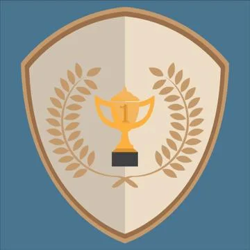Trophy On Shield Stock Illustration