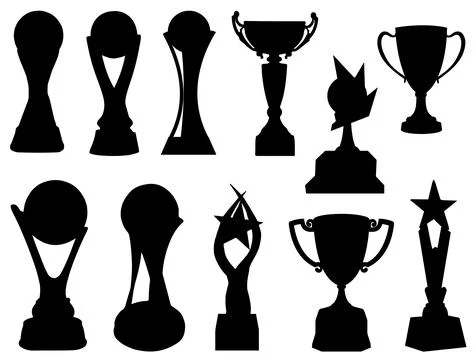TROPHY SILHOUETTE VECTOR ART Stock Illustration