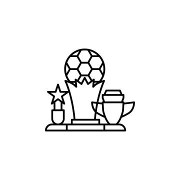 Trophy, soccer, winner icon. Element of winner line icon Stock Illustration