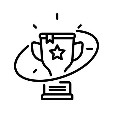 Trophy with star icon vector design in line style Stock Illustration