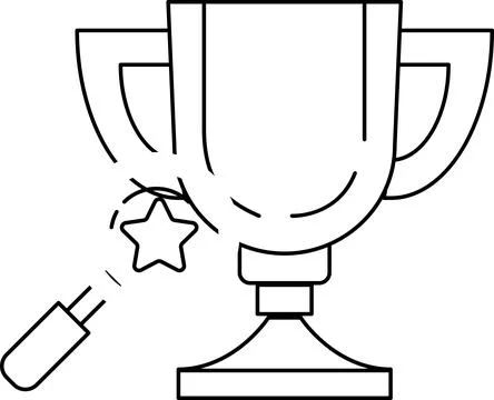 A trophy with a star on it and a broken handle Illustration