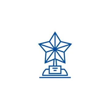 Trophy star line icon concept. Trophy star flat vector symbol, sign, outline Stock Illustration