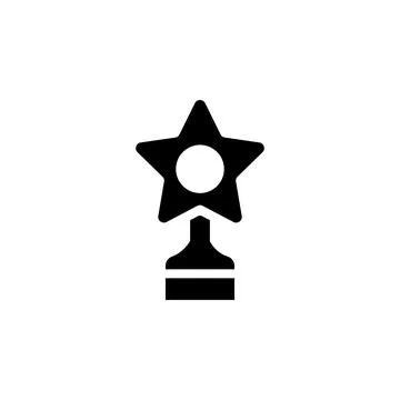 Trophy Star Winner Award Flat Vector Icon Stock Illustration