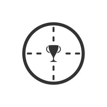 Trophy target icon flat Stock Illustration