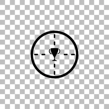 Trophy target icon flat Stock Illustration