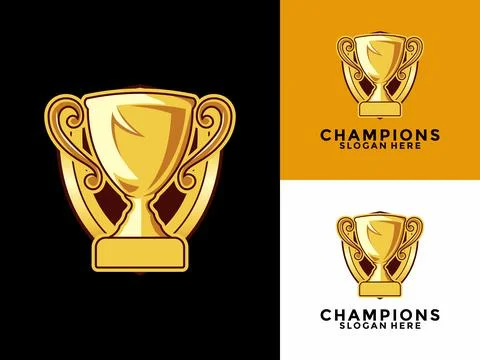 Trophy vector logo icon. champions trophy logo icon for winner award logo t.. Stock Illustration