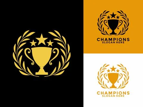 Trophy vector logo icon. champions trophy logo icon for winner award logo t.. Stock Illustration