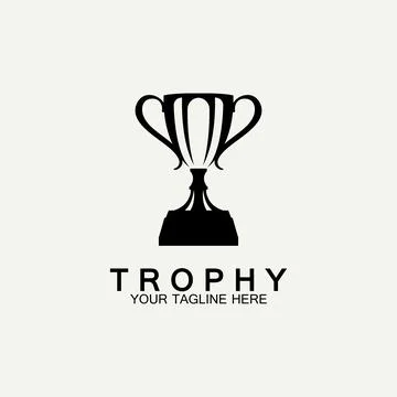Trophy vector logo icon.champions  trophy logo icon for winner award logo tem Stock Illustration