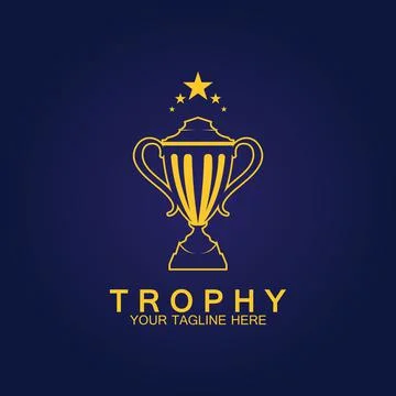 Trophy vector logo icon.champions  trophy logo icon for winner award logo tem Stock Illustration