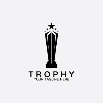 Trophy vector logo icon.champions  trophy logo icon for winner award logo tem Stock Illustration