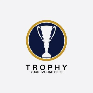 Trophy vector logo icon.champions  trophy logo icon for winner award logo tem Stock Illustration