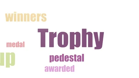Trophy Word Cloud Animated On White Background Stock Footage 103665187
