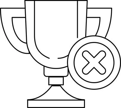 A trophy with an X on it Illustrazione stock
