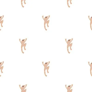 Tropic animal seamless pattern with doodle pink frog silhouettes ornament. Is イラスト素材