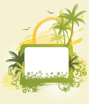 Tropic back with palms Stock Illustration