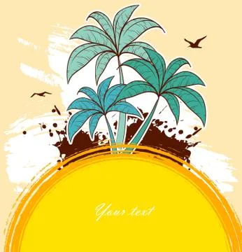 Tropic back with palms Stock Illustration