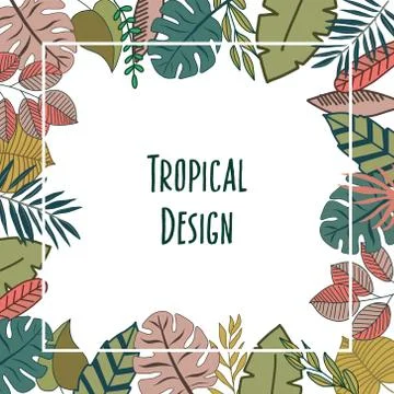 Tropic design border frame イラスト素材