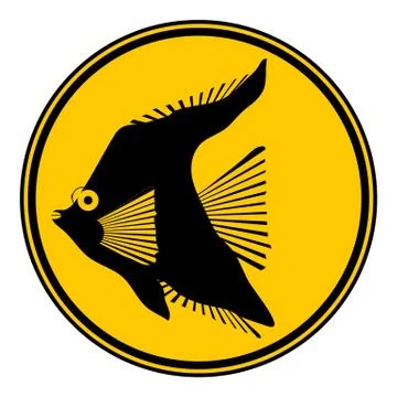 Tropic fish button. Stock Illustration