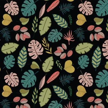 Tropic floral pattern Stock Illustration