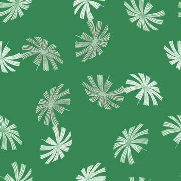 Tropic foliage seamless pattern with hand drawn doodle palm licuala ornament. Stock-Illustration