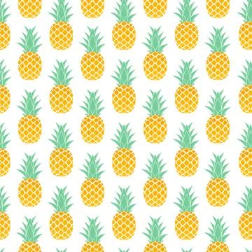 Tropic fruit Pineapple seamless pattern background design. Vector Illustratio Stock Illustration