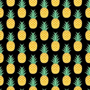 Tropic fruit Pineapple seamless pattern background design. Vector Illustratio Stock Illustration