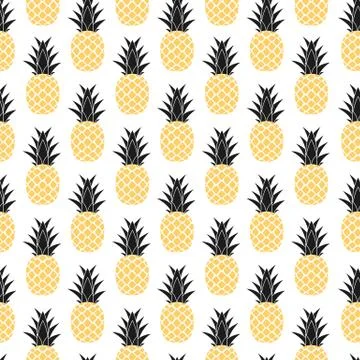 Tropic fruit Pineapple seamless pattern background design. Vector Illustratio イラスト素材