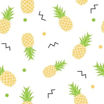 Tropic fruit Pineapple seamless pattern background design.  Illustration イラスト素材