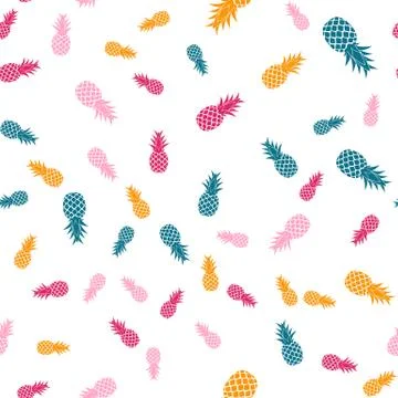 Tropic fruit Pineapple seamless pattern background design. Vector Illustratio Stock Illustration