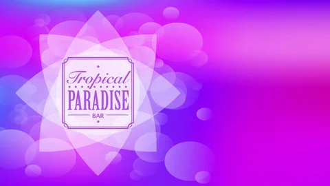 Tropic heaven bar written in classical frame using cursive typography over Stock Footage 129851001