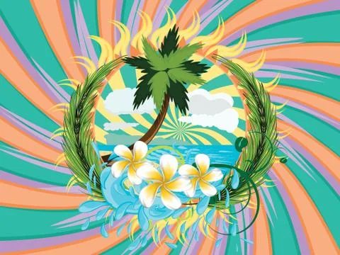Tropic island Stock Illustration
